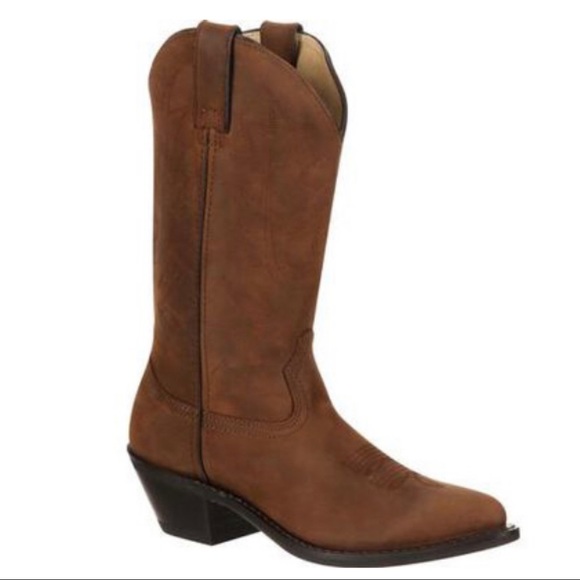 Durango Rustic Brown Leather Western Cowboy Boots - Picture 3 of 12